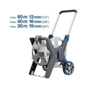 LUX Avvolgitubo Professional in metallo: Carrello avvolgitubo robusto con bobina e ruote.