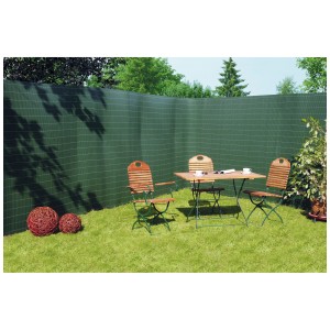 Paravista verde Videx Rügen per recinzione, 140x250 cm, come paravista per balconi in giardino con area salotto.