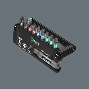 Wera Bit-Set Bit-Check 10 Impaktor, 10 pezzi, con inserti e portainserti in scatola verticale.