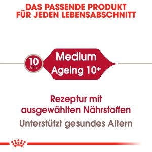 Royal Canin Medium Ageing 10+ alimento secco per cani – formula per cani anziani dai 10+ anni.