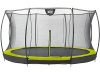 Exit Trampoline enterré Silhouette avec filet de sécurité Vert Ø 427 cm