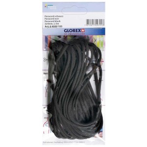 Schwarzes Paracord, 2x4 mm, 5 m Länge, geeignet zum Basteln von Armbändern und mehr.