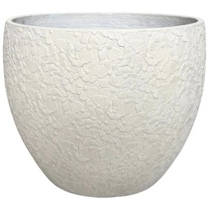 Vaso per piante Gartec Round Flower color crema con motivo floreale, Ø 55 cm.