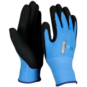 Gants de travail bleus Ox-On pour enfants (taille 4-6 ans) avec paume noire pour une prise sûre.