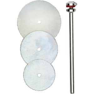 Proxxon dischi da taglio, set da 3 pezzi con supporto per utensili miniaturizzati.