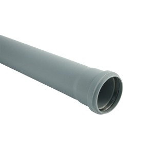 Tubo Marley HTEM DN 40, 1000 mm, grigio polvere, con manicotto per installazioni acque reflue.