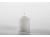 3D-LED-Kerzenstumpen Vela Echtwachs Weiss Klein 7,5 x 12 cm