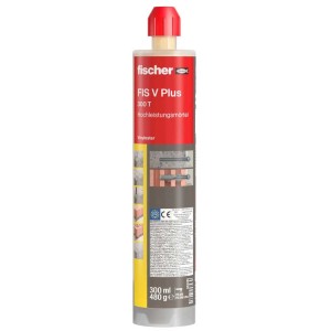 Mortier d'injection Fischer FIS V Plus 300 T pour fixation de chevilles dans le béton et la maçonnerie.