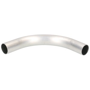 Coude à 90° en aluminium M25 argenté pour goulottes de câbles.