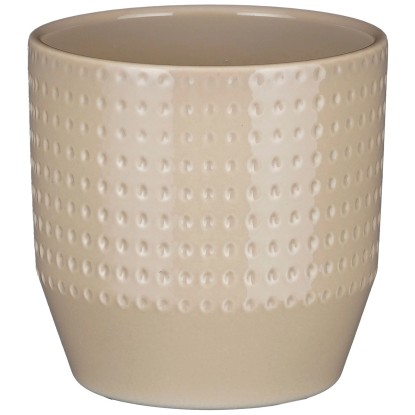 Mica Decorations Topf Nola Keramik Beige Ø 13,5 cm / Höhe 13 cm