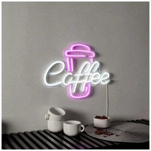 Star Trading LED Plexy applique : Décoration transparente avec inscription lumineuse multicolore « Coffee ».