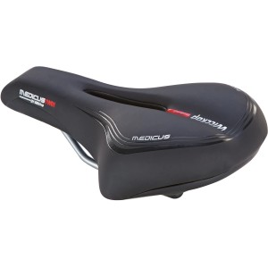 Sella da bici da trekking Wittkop Medicus Twin nera con imbottitura in gel e ammortizzazione.