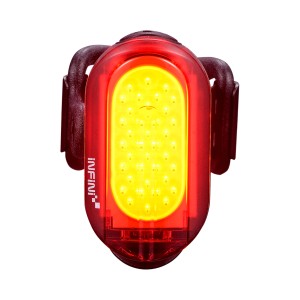 Feu arrière Infini Olley, noir, avec batterie. Éclairage vélo 30 lumens avec clip.