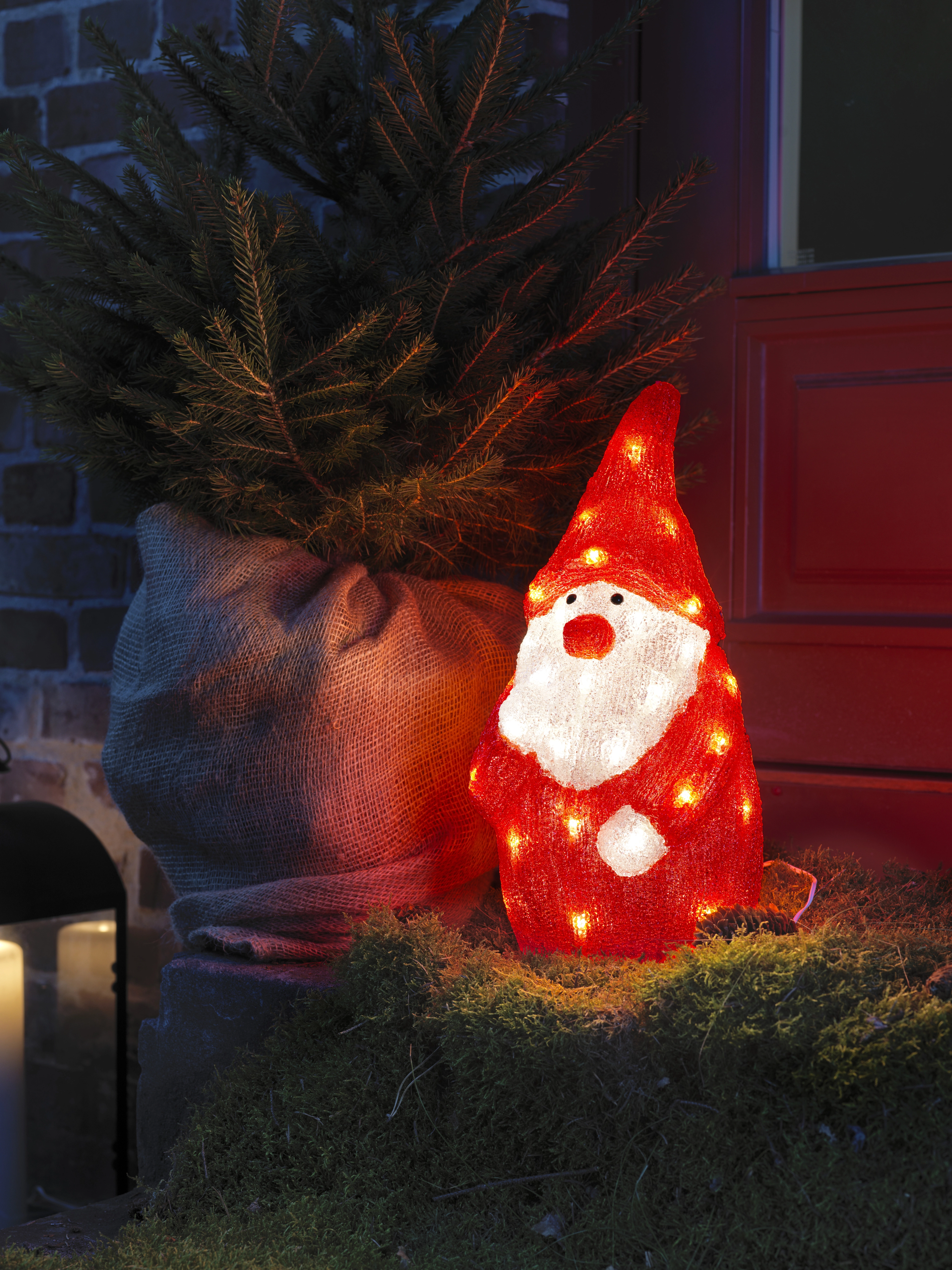 Figurine lumineuse LED acrylique Pêre Noël