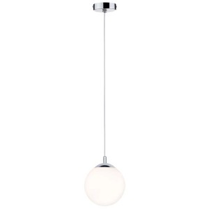Lampada a sospensione Paulmann Globe dimmerabile con cromo e vetro satinato.