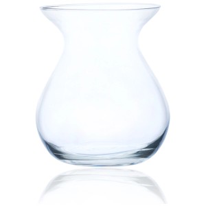 Vaso in vetro DecoFinder Posy Curved, vaso da fiori curvo trasparente, Ø 17,5x20 cm.