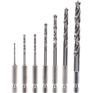 Set punte legno Bosch Robust Line, 7 pz, 2-8mm, attacco esagonale. Punte di precisione per legno.