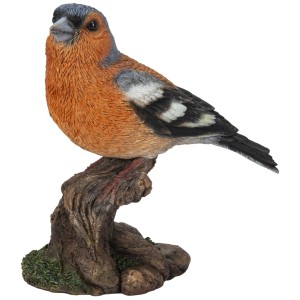 Detailreiche Vivid Arts Dekofigur: Buchfink aus Polyresin, 14 cm hoch, für die Gartendekoration.