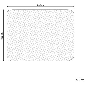 Protège-matelas Beliani Almanzor Blanc, 160x200 cm, avec dimensions.