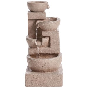 Fontana da giardino Beliani Vallesinella, resina marrone chiaro, altezza 86 cm.