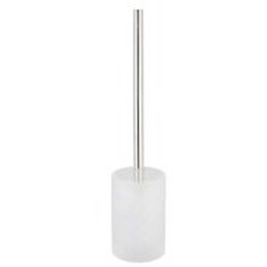Diaqua WC-Bürsten-Garnitur Pinta Weiss mit Behälter aus Glas und Chrom-Stiel.