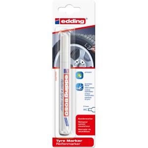 Marqueur pneu Edding 8050, blanc, pour marquage permanent sur surfaces en caoutchouc.