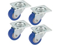 Doerner + Helmer Lenkrollen-Set Polyurethan Blau Ø 3 cm / Höhe 3,8 cm / 4 Stk.