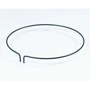 Anello di supporto circolare verde scuro (Ø 5 cm) in acciaio zincato per piante da giardino.