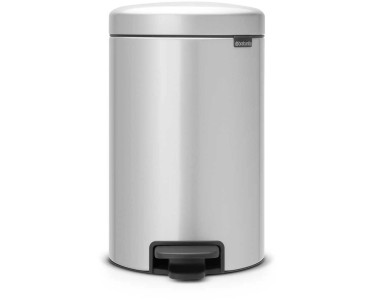 Brabantia Pattumiera a pedale NewIcon Metallic Grey con inserto in plastica  12 l