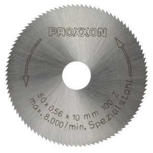 Lame de scie circulaire Proxxon HSS 50mm pour outils miniatures, denture fine.