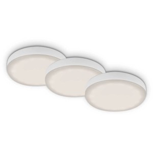 3er Set: Weisse Briloner LED-Einbauleuchten Plat, 3W, 4000K, für Bad geeignet.