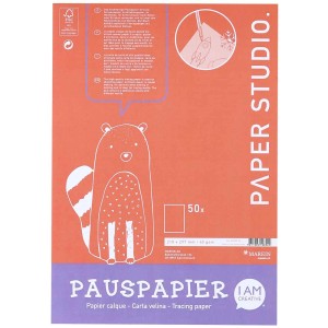 Bloc de papier calque A4 avec 50 feuilles, idéal pour esquisser et décalquer.