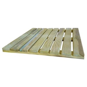 Dalle en bois de pin vert traité, 50x50 cm. Revêtement de sol en bois pour terrasse et jardin.