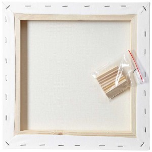 Lot de 3 châssis entoilés I Am Creative, 30x30 cm, toile blanche en coton avec clés en bois.