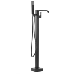 Miscelatore per vasca freestanding Niagara nero opaco con doccetta per vasche da bagno.