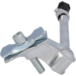 Béquille latérale Fischer argentée pour vélos (20-28 pouces), réglable en hauteur.