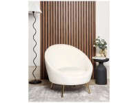 Beliani Fauteuil  Langa Velours Blanc