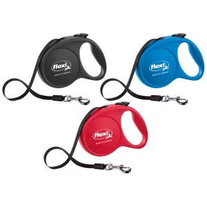 Vitakraft Flexi Fun guinzaglio avvolgibile taglia L in nero, blu e rosso per cani fino a 50kg.