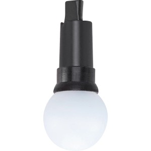 Primo piano: Singola lampadina LED della catena luminosa solare Concata Berry, nero/bianco.