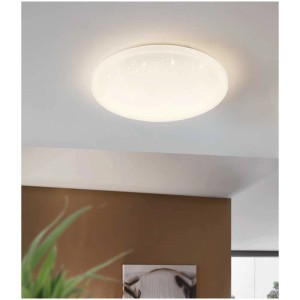 Plafoniera LED bianca Eglo Pogliola-S con effetto cielo stellato, 12W.