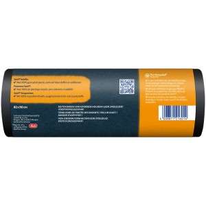 Emballage de sacs poubelles Swirl, 5 pièces de 120 l, avec cordon de serrage, en plastique recyclé.