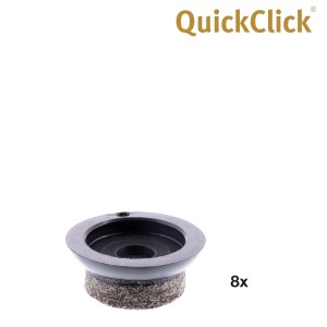 Wagner QuickClick Slim Ultrasoft, patins pour meubles, Ø 20 mm, marron, lot de 8 pour sols délicats.