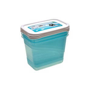 Keeeper Contenitori freezer Mia, set da 3, 1 litro, Polar Ice Blue, per la conservazione degli alimenti.