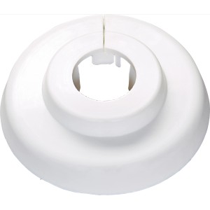 Rosace à charnière blanche (12 mm) pour tuyaux de chauffage, lot de 4.