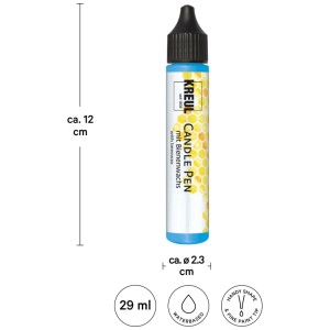Kreul Kerzenstift Hello Baby, blau, 29ml, zum Bemalen von Kerzen mit feiner Spitze.