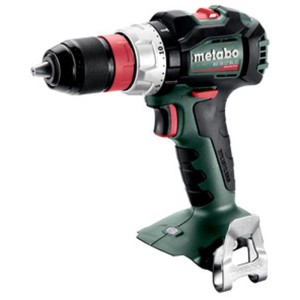 Trapano avvitatore a batteria Metabo BS 18 LT BL Q, verde-nero, con mandrino a serraggio rapido e gancio per forare e avvitare.