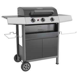Mr. Grill Barbecue a gas Easy a 3 bruciatori Nero Argento 98 x 113,5 x 50 cm