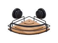 MSV Eckduschregal mit Saugnäpfen Bambus und Stahl MSV Eckduschregal mit Saugnäpfen Bambus und Stahl