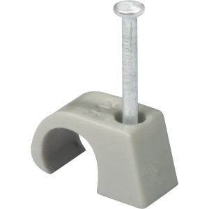 Collier OBI Express gris avec clou, pour câbles et tubes Ø 7-11 mm, lot de 10.