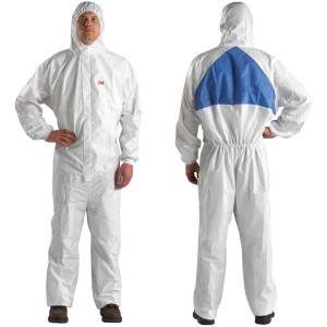 Combinaison de protection promotionnelle 3M, taille XL, blanche. Vêtement de travail pour une protection optimale.